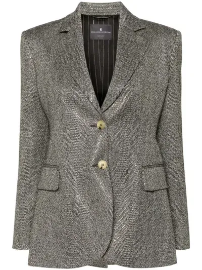 Ermanno Scervino Rhinestone-embellished Blazer In Black