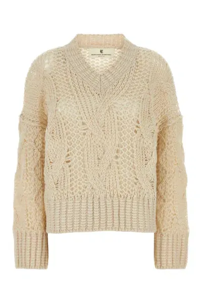 Ermanno Scervino Sand Alpaca Blend Sweater In Beige