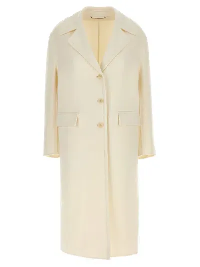 Ermanno Scervino Single-breasted Wool Coat In White