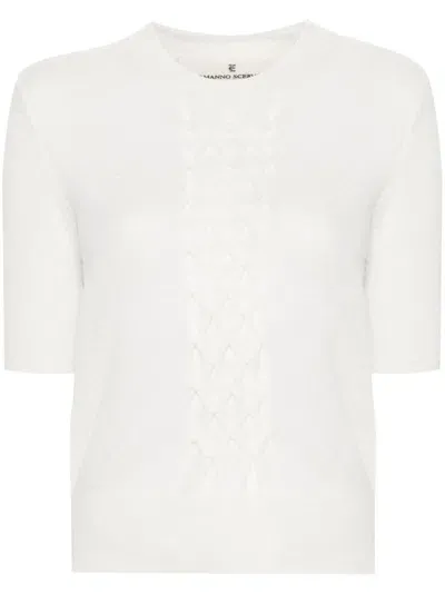 Ermanno Scervino Smocking-detailed Sweater In White