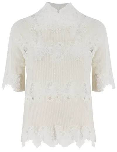 Ermanno Scervino Sweater In Snow White/off White