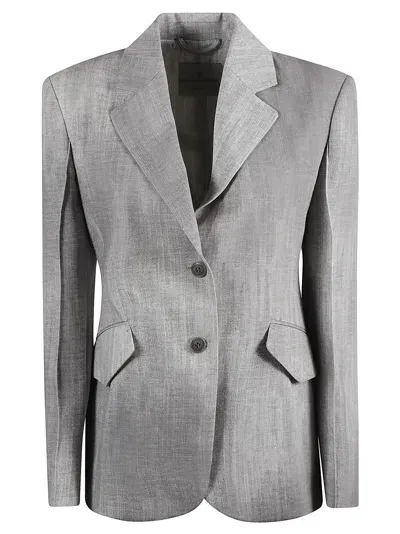 Ermanno Scervino Two-button Fitted Blazer In Grey