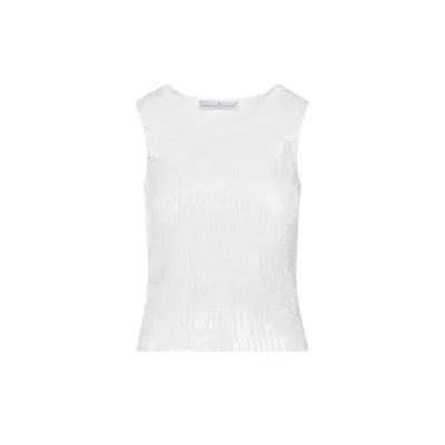 Ermanno Scervino Stud-embellished Cotton Tank Top In White