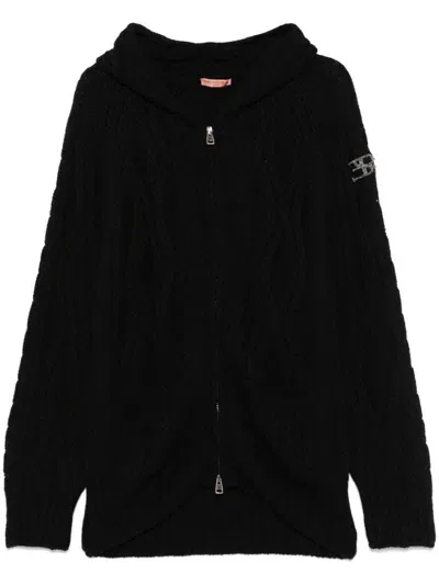 Ermanno Scervino Zip-up Hoodie In Black