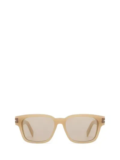 Ermenegildo Zegna Rectangle Frame Sunglasses In Beige