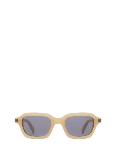 Ermenegildo Zegna Rectangle Frame Sunglasses In Beige