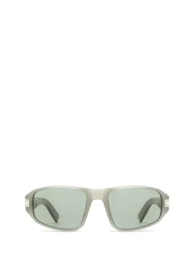 Ermenegildo Zegna Rectangular Frame Sunglasses In Green