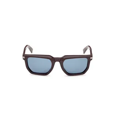 Ermenegildo Zegna Square Frame Sunglasses In Brown