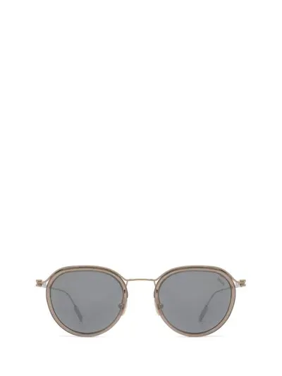 Ermenegildo Zegna Round Frame Sunglasses In Beige