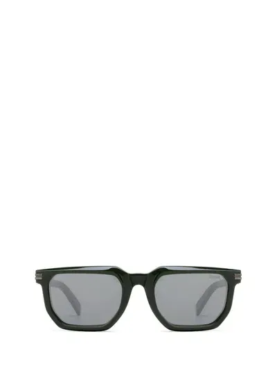 Ermenegildo Zegna Square Frame Sunglasses In Green