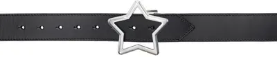 Ernest W Baker Black Star Belt In Black Leather