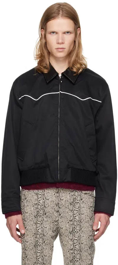 Ernest W Baker Black Western Harrington Jacket