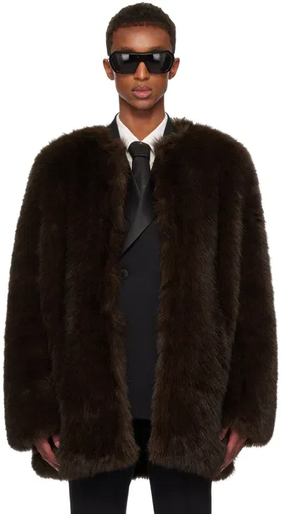 Ernest W Baker Brown Faux-fur Coat