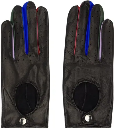 Ernest W Baker Black & Multicolor Driving Gloves