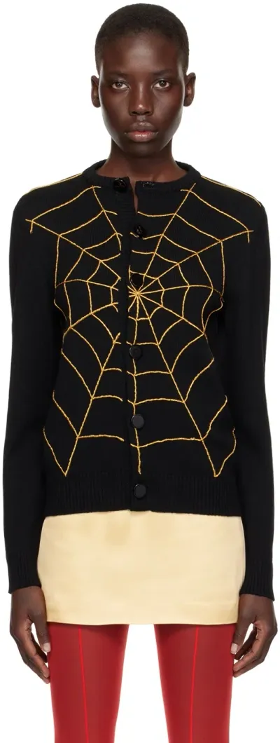 Ernest W Baker Black Spider Web Cardigan