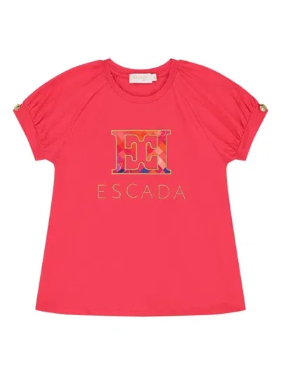 Escada Kids' Logo T-shirt In Pink