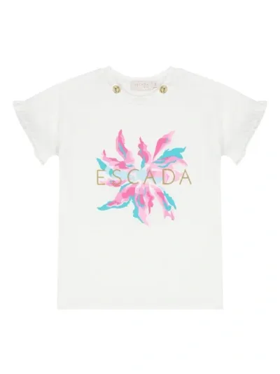 Escada Kids' Logo T-shirt In White