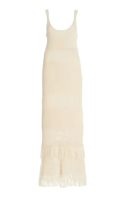 Escvdo Laguna Cotton Maxi Dress In Ivory