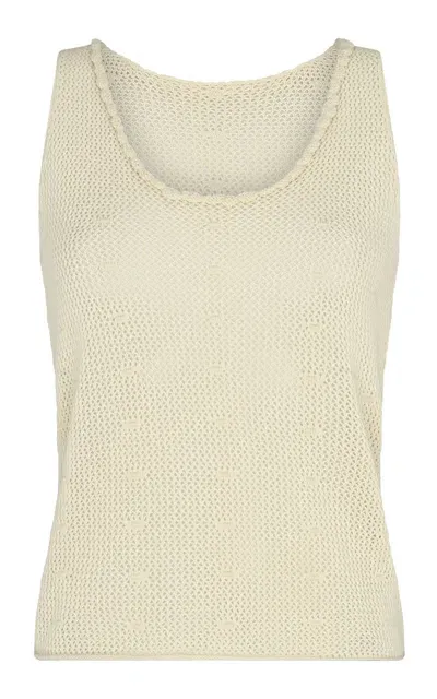 Escvdo Ofrenda Cotton Knit Tank Top In White