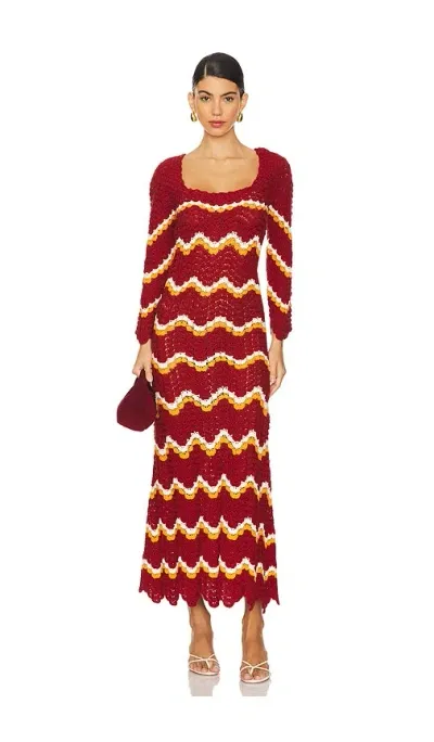 Escvdo Sumac Maxi Dress In Burgundy & Orange