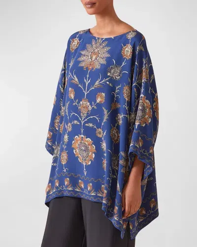 Eskandar Printed Tunic (long Length) In Blueroyale