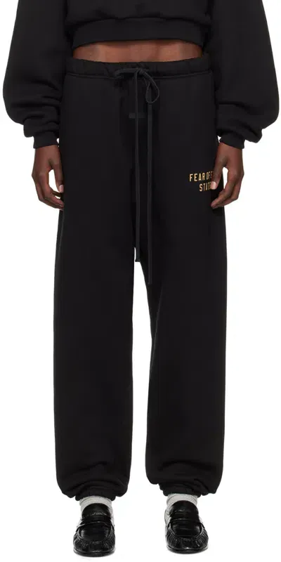 Essentials Black  Sweatpants In Logo Printed On The Front And Sewn