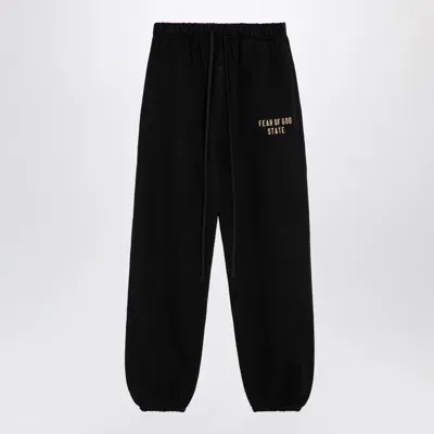 Essentials Fear Of God  Black Jogging Trousers With Logo