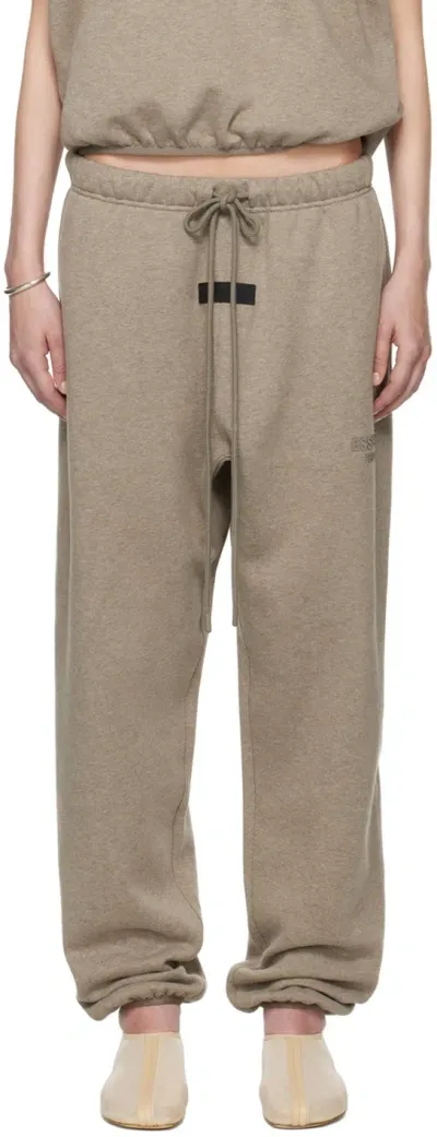 Essentials Gray Drawstring Sweatpants In Heather Grey