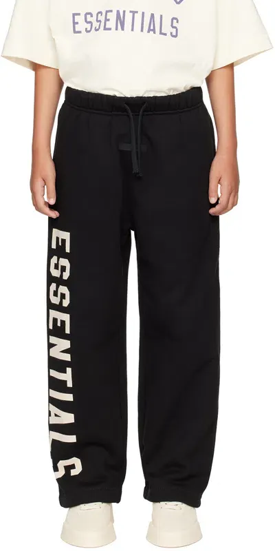 Essentials Kids Black Fleece Relaxed Sweatpants