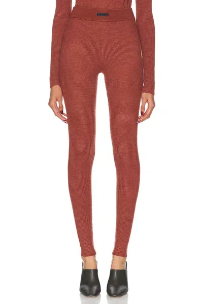 Essentials Waffle Legging In Crimson