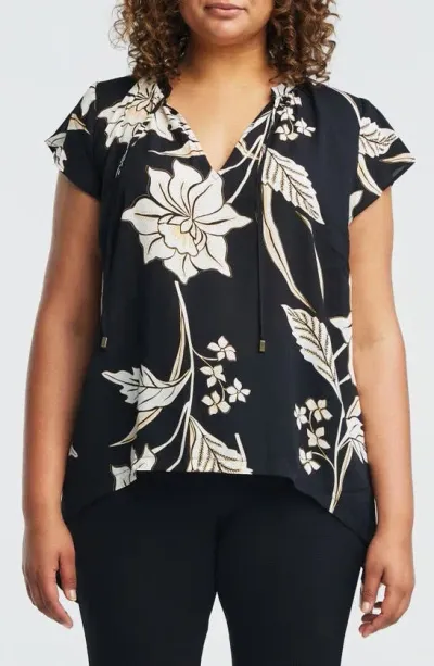 Estelle Alani Floral Top In Black Print