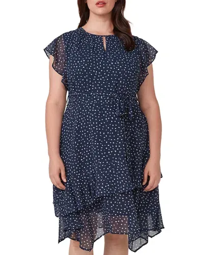 Estelle Plus Size Night Pebble Dress In Navy/milk