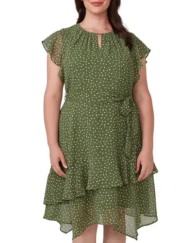 Estelle Plus Size Night Pebble Dress In Sage/milk