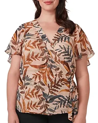 Estelle Plus Tropic Leaves Top In Print