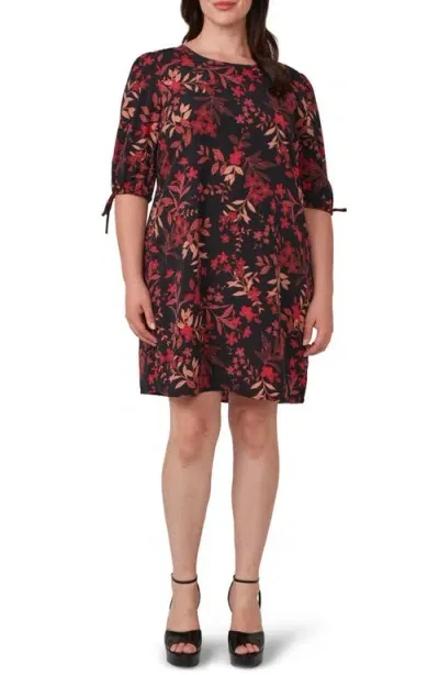 Estelle Print Shift Dress In Pink/black