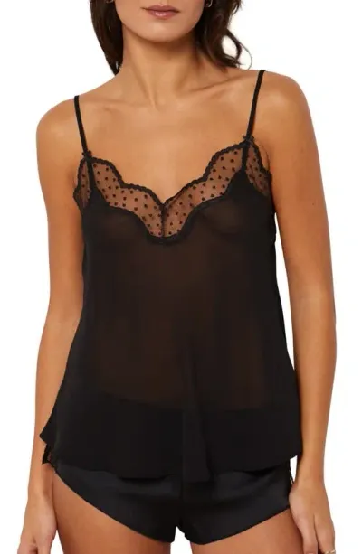 Etam Emerveille Caraco Embroidered Trim Camisole In Black