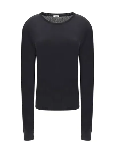 Éterne Boyfriend Long Sleeve Jersey In Black