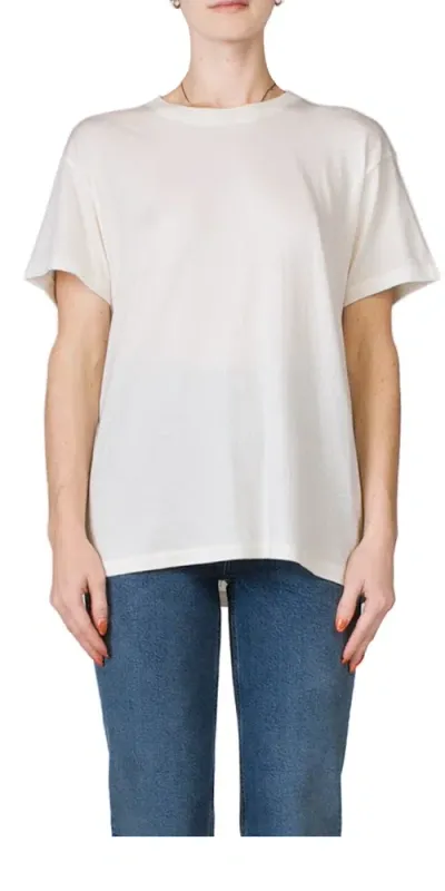 Éterne Short Sleeve Boyfriend T-shirt Ivory In Beige