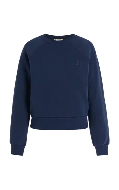 Éterne Shrunken Cotton-modal Terry Sweatshirt In Blue