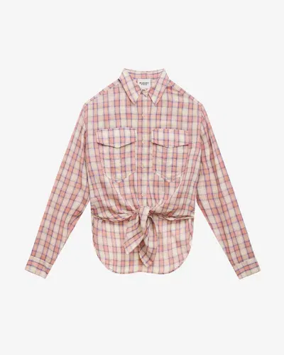 Etoile Nath Shirt In Antik Pink-yellow