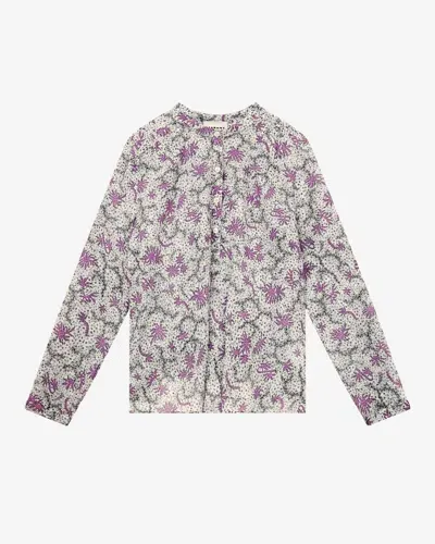 Etoile Maria Blouse In Ecru-lilac