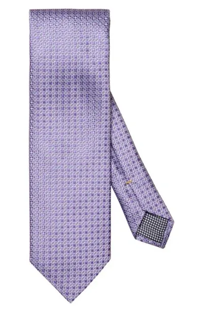 Eton Geometric Silk Tie In Pastel Purple