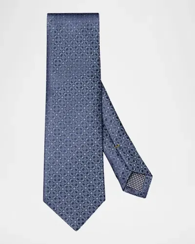 Eton Men's Floral Silk Tie In Dk Blue