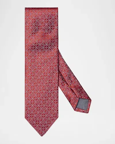 Eton Men's Floral Silk Tie In Med Red