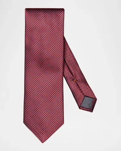 Eton Men's Geometric Silk Tie In Med Red