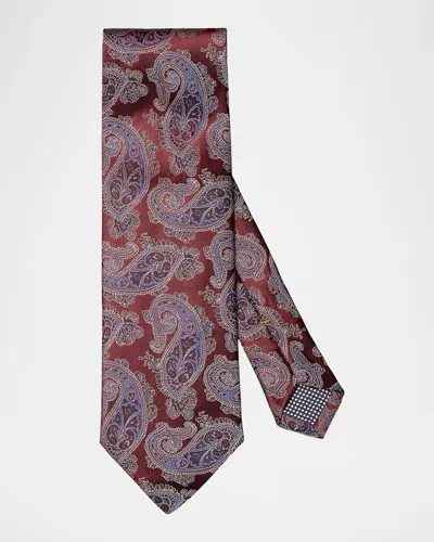 Eton Men's Paisley Silk Tie In Med Red