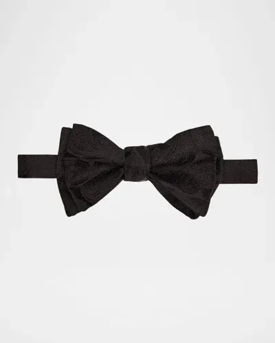 Eton Men's Tonal Paisley Silk Bow Tie In Black