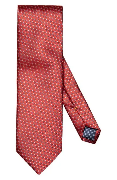 Eton Triangles Silk Tie In Red