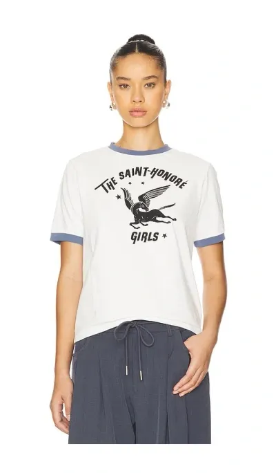 Etre Cecile St Honore Girls Ringer Tshirt In Ivory