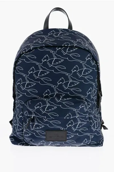 Etro Allover Print Backpack In Blue